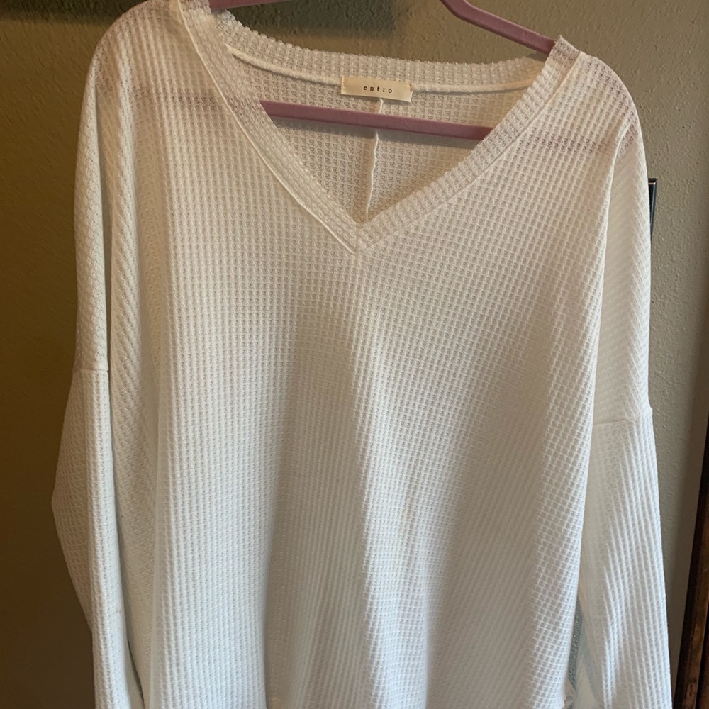 White flowy sweater